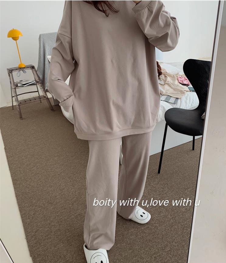 韩版睡衣女休闲亲肤加厚舒适弹力