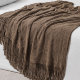 饰盖毯长款 美式 复古风针织床尾巾床旗搭毯沙发休闲装 北欧简约棕色