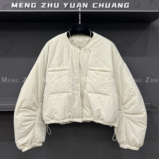 高端欧货冬季新款高级感巨好看的夹克棉服下摆抽绳独特棉衣外套女