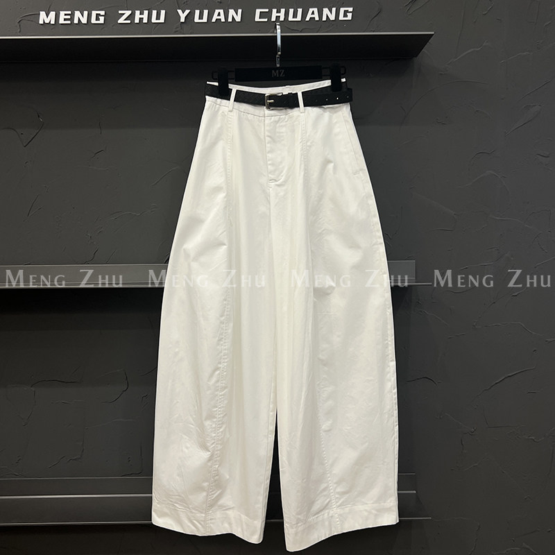 高端欧货2025年夏季新款显瘦百搭时尚配腰带休闲宽松阔腿直筒裤女,女装/女士精品,休闲裤,淘宝优惠券,粉丝福利购,淘宝优惠卷