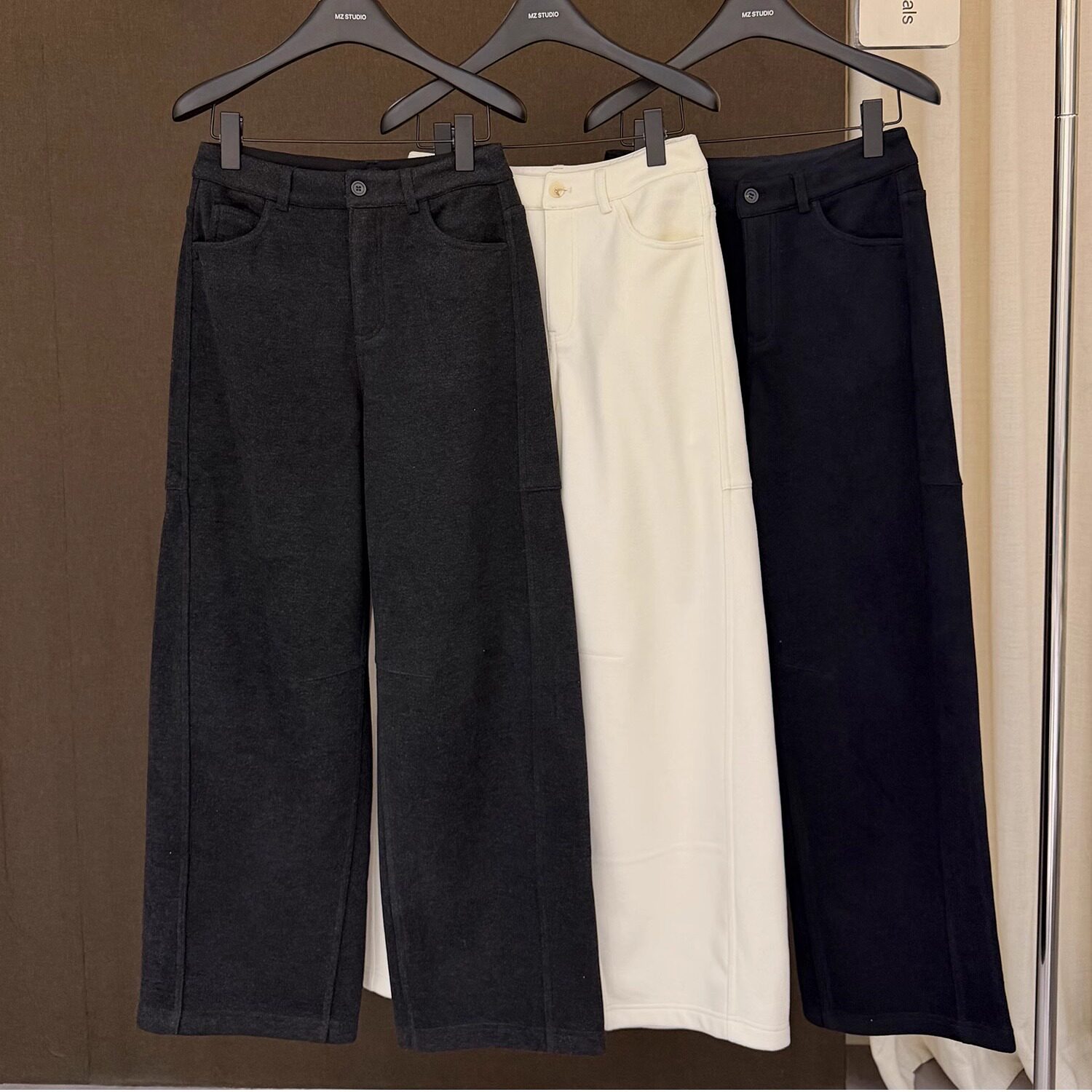 高端欧货冬季新款高级感巨好看的休闲百搭阔腿磨毛加绒直筒裤女,女装/女士精品,休闲裤,淘宝优惠券,粉丝福利购,淘宝优惠卷