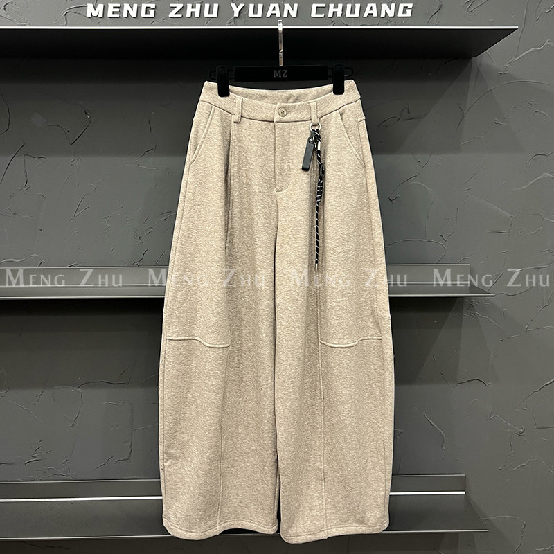 高端欧货秋冬高级感巨好看的裤子休闲阔腿拼接直筒裤女摇粒绒卫裤,女装/女士精品,休闲裤,淘宝优惠券,粉丝福利购,淘宝优惠卷