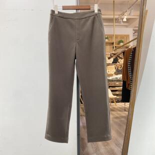 鑫娅丽贝卡22103高腰弹力加绒小直筒十分裤 丽贝卡女裤23冬季新款