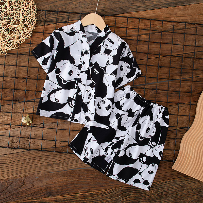 夏季儿童棉绸薄款家居服套装