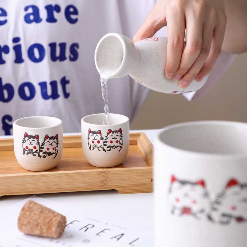 创意猫咪陶瓷酒具日式创意一口杯