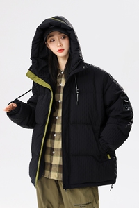 90%标羽绒服女连帽宽松美式休闲2024冬潮情侣大码YR67P298图片