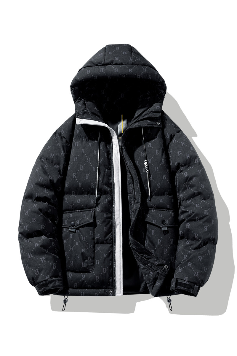日系90%标羽绒服男连帽高品质2024冬季宽松潮情侣大码YR22P298,男装羽绒服,电商A222A