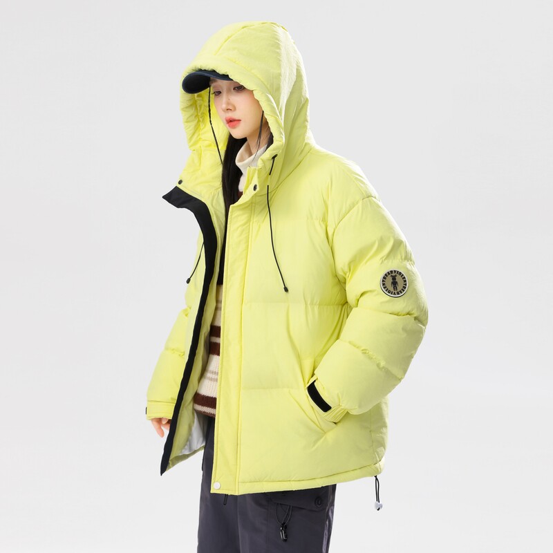 情侣大码2024冬宽松90%标羽绒服女连帽潮美式高街YR68P298，女装羽绒服，电商A222A