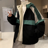 情侣大码内加绒潮连帽棉衣男棉服ins港风23冬新宽松Y819P125，男装棉衣，电商A222A