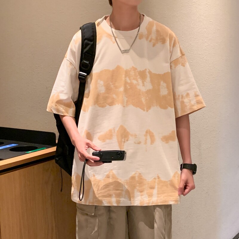 oversize2024夏新高品质直播宽松潮流棉短袖T恤男Y416P45图片