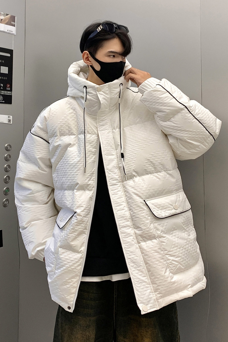 90%标连帽羽绒服男高品质2024秋冬新潮流宽松情侣大码YR39P298,男装羽绒服,电商A222A