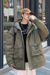 美式休闲2024秋冬工装宽松高品质连帽潮流棉衣男棉服大码Y362P138图片