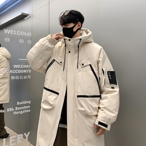 情侣大码90%标连帽中长款羽绒服男2024秋冬新潮流宽松YR36P325图片