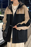 ins港风2024秋冬新工装宽松潮连帽夹克男冲锋衣外套大码G8821P88，男装夹克，电商A222A