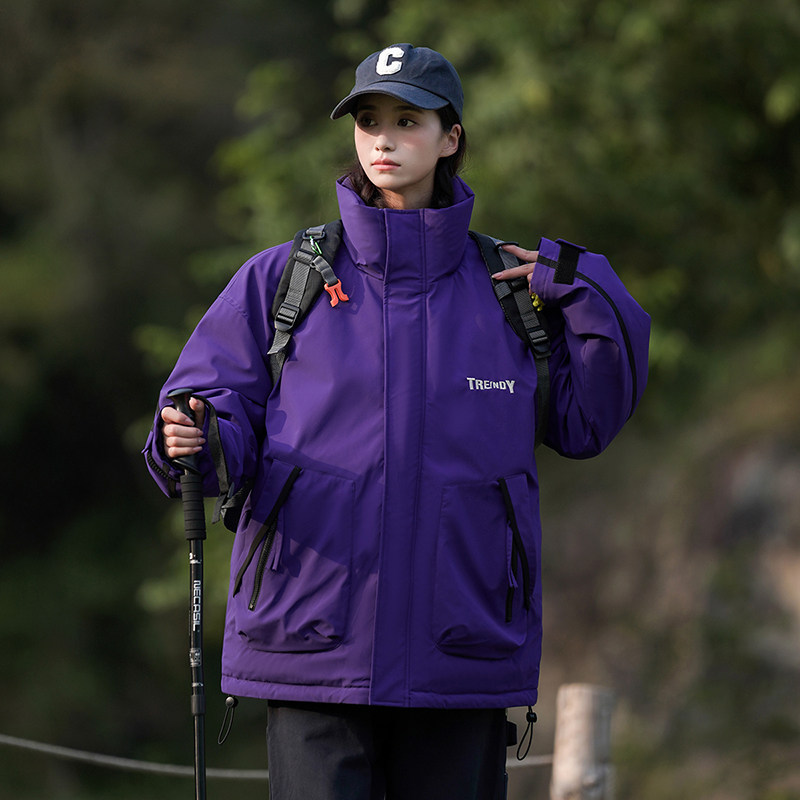 情侣大码高品质2024秋冬潮宽松加厚冲锋衣女棉衣棉服Y383P108,女装棉衣/棉服,电商A222A