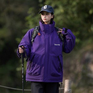 情侣大码高品质2024秋冬潮宽松加厚冲锋衣女棉衣棉服Y383P108图片
