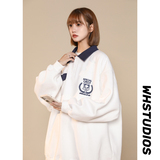 美式潮流ins中性2024秋冬宽松休闲拼色刺绣卫衣女打底情侣Y993P65，女装卫衣/绒衫，电商A222A
