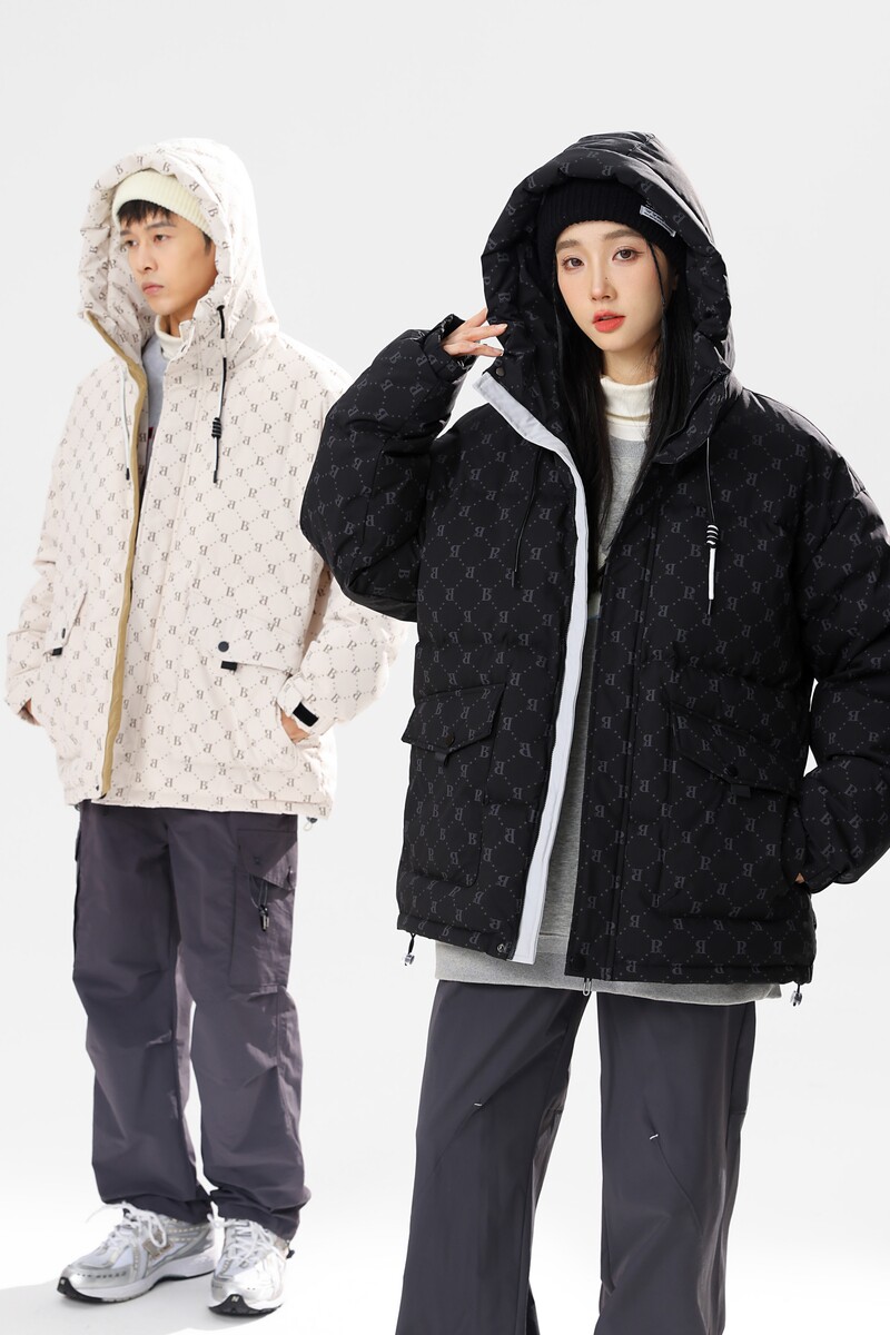 美式休闲90%标羽绒服男连帽2024冬新宽松潮流高品情侣YR55P298,男装羽绒服,电商A222A