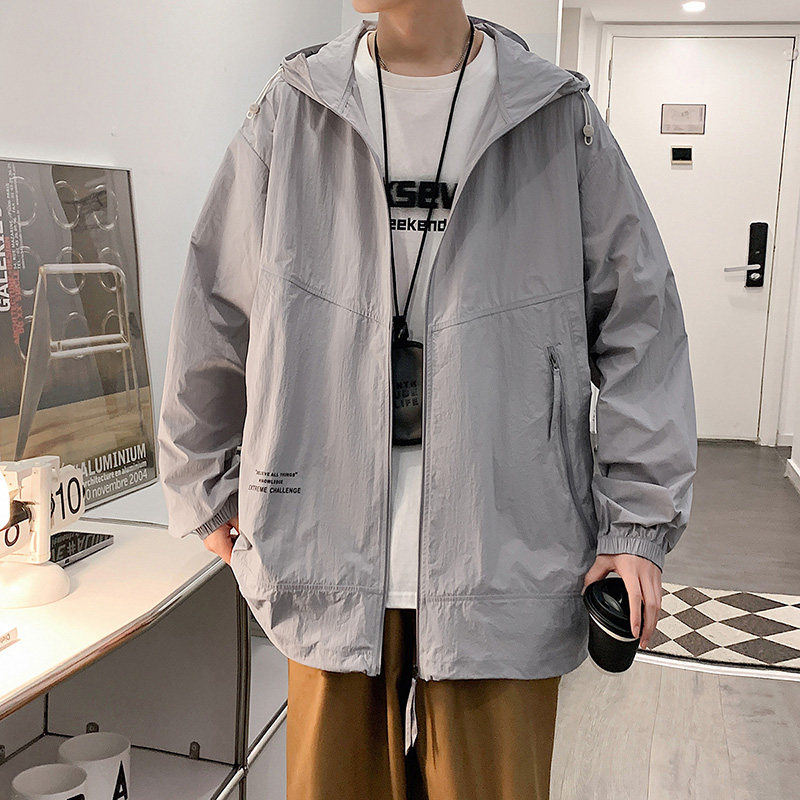 潮流连帽防晒衣男夹克港风2024春夏新宽松外套户外Y432P49,男装夹克,电商A222A