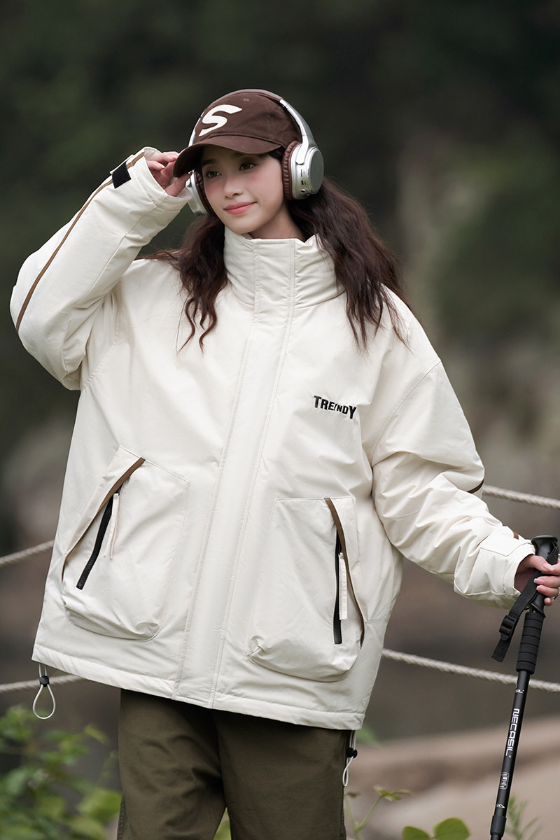情侣大码高品质2024秋冬潮宽松加厚冲锋衣女棉衣棉服Y383P108,女装棉衣/棉服,电商A222A