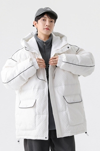 90%标羽绒服男连帽宽松2024冬季美式休闲情侣大码YR81P298图片