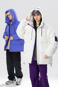 情侣大码90%标羽绒服男连帽2024冬新宽松潮流高品YR56P298图片