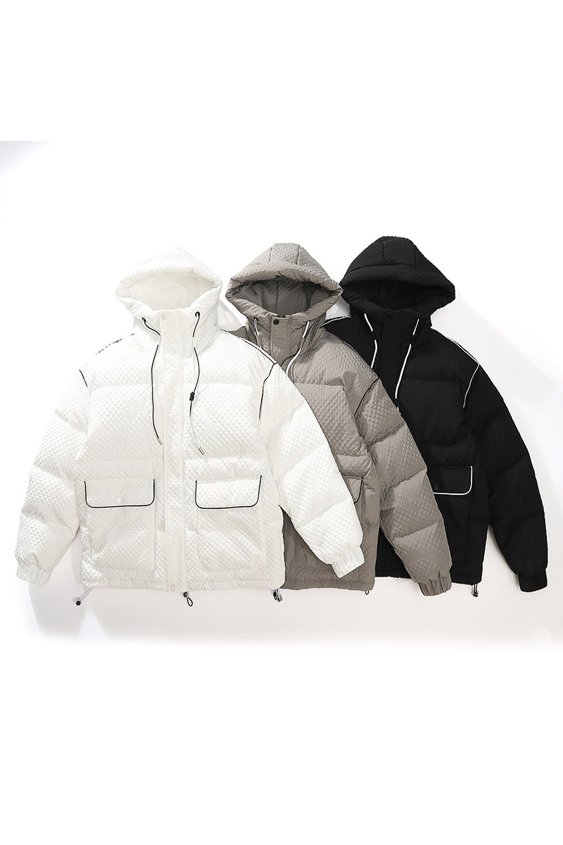 日系高品质90%标羽绒服男2024冬新潮宽松连帽情侣大码YR29P298,男装羽绒服,电商A222A