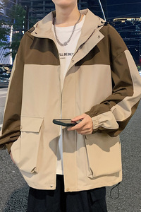 2024秋冬新ins港风宽松工装潮连帽夹克男冲锋衣外套大码G8821P88图片