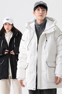 高品质2024冬新90%标羽绒服男连帽潮宽松休闲情侣大码YR60P298图片