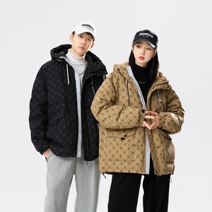 美式休闲90%标羽绒服男连帽2024冬新宽松潮流高品情侣YR55P298图片