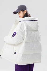 2024冬宽松90%标羽绒服女连帽美式高街潮情侣大码YR67P298图片