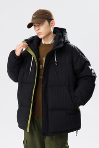 美式高街90%标羽绒服男连帽宽松2024冬季情侣大码YR77P298图片