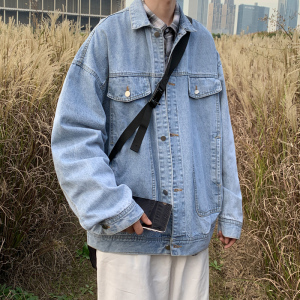潮流牛仔夹克男女ins港风2024春宽松休闲情侣大码外套Y525P78图片