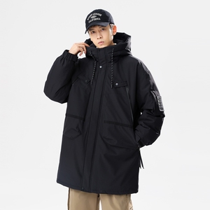 90%标羽绒服男连帽中长款冲锋衣2024冬美式休闲潮宽松YR79P325图片