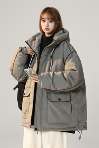 直播高品质2024冬宽松90%标潮流羽绒服女连帽大码情侣YR11P298图片