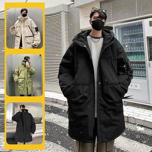 2024秋冬新90%标连帽中长款羽绒服男潮流宽松情侣大码YR36P325图片