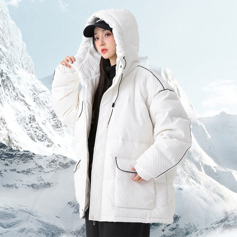 美式高街2024冬季90%标羽绒服女连帽潮流宽松情侣大码YR71P298，女装羽绒服，电商A222A