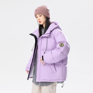 2024冬宽松90%标羽绒服女连帽美式高街潮情侣大码YR68P298图片
