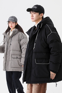 90%标羽绒服男连帽美式高街2024冬新潮流宽松情侣大码YR60P298图片
