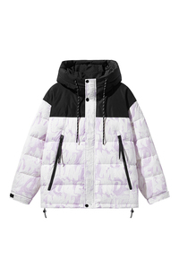 2024冬季宽松反光90%标羽绒服男连帽拼接高品质潮情侣YR27P325图片