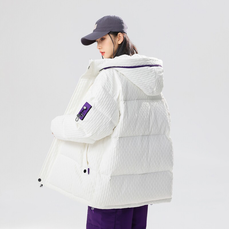 2024冬宽松90%标羽绒服女连帽美式高街潮情侣大码YR67P298，女装羽绒服，电商A222A