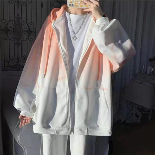 扎染开衫vintage连帽宽松