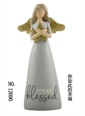 你如此的幸福美式乡村花仙天使摆件装饰品结婚礼物桌面摆设纯手工