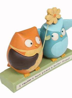 找不到一个比你更好的朋友猫头鹰装饰桌面摆件手工创意礼品工艺品