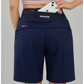 冰丝速干瑜伽健身羽毛球中裤 跑步短裤 女后腰口袋放手机运动五分裤