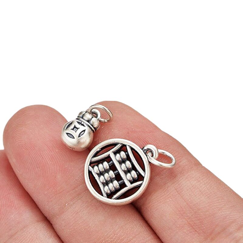 S999足银算盘福袋吊坠隔珠