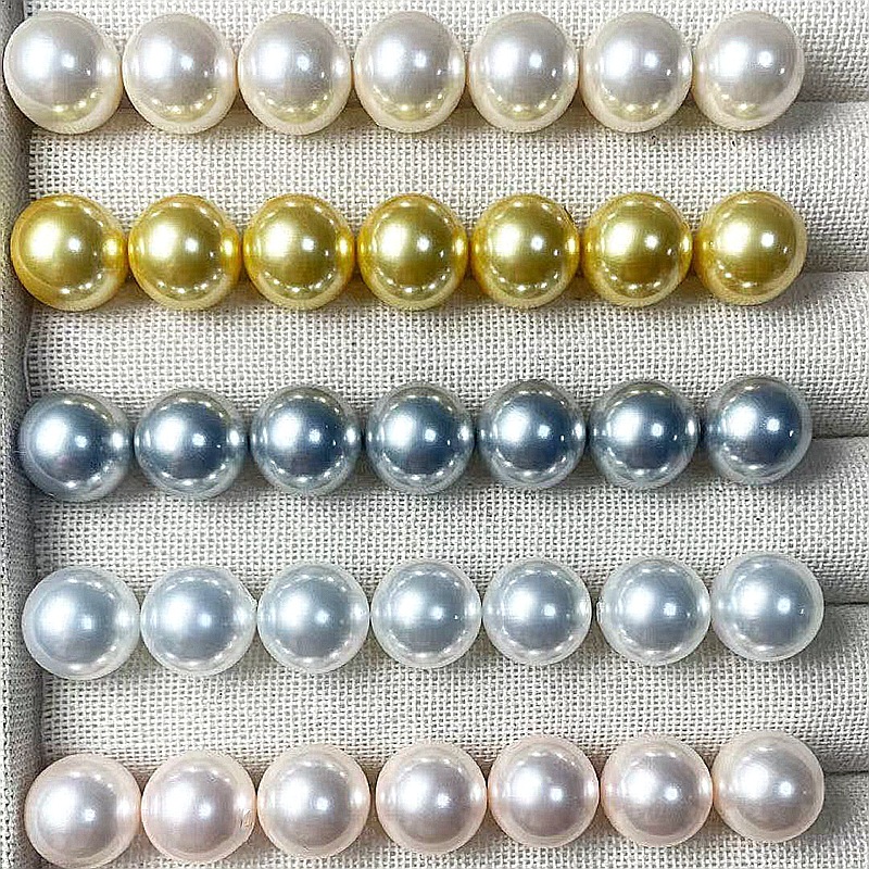 仿施家珍珠玻璃半孔散珠