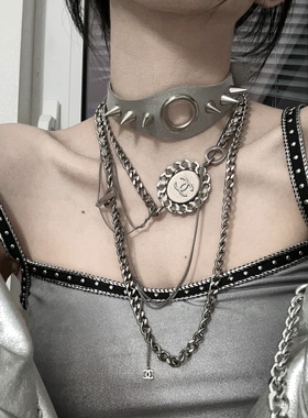 铆钉气眼项圈scandiumpu皮