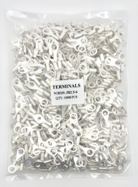 船用线耳圆形端头JB1/1.5/2.5/4-3/4/5/6/8/10铜套冷压接线端子