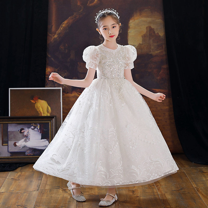 儿童晚礼服女童公主裙蓬蓬小孩花童婚纱生日走秀高端钢琴演出服装